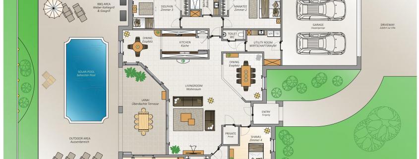 Villa FloridaDream, Grundriss Plan